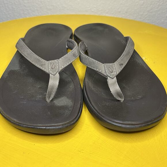 OluKai Thong Flip Flop Beige Taupe Sandals Womens Size 9 - Picture 3 of 8